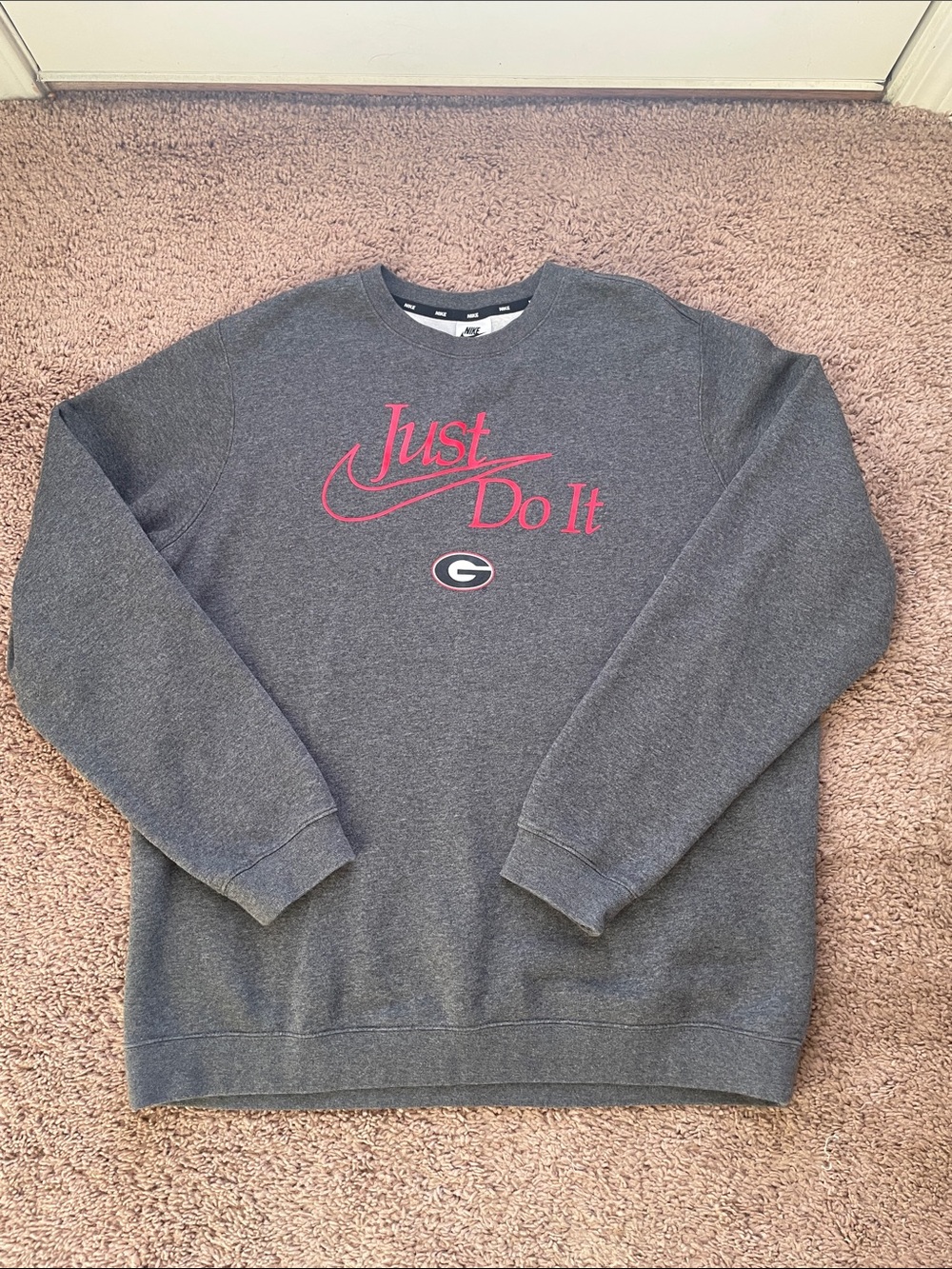Nike Men's Gray University of Georgia Crewneck